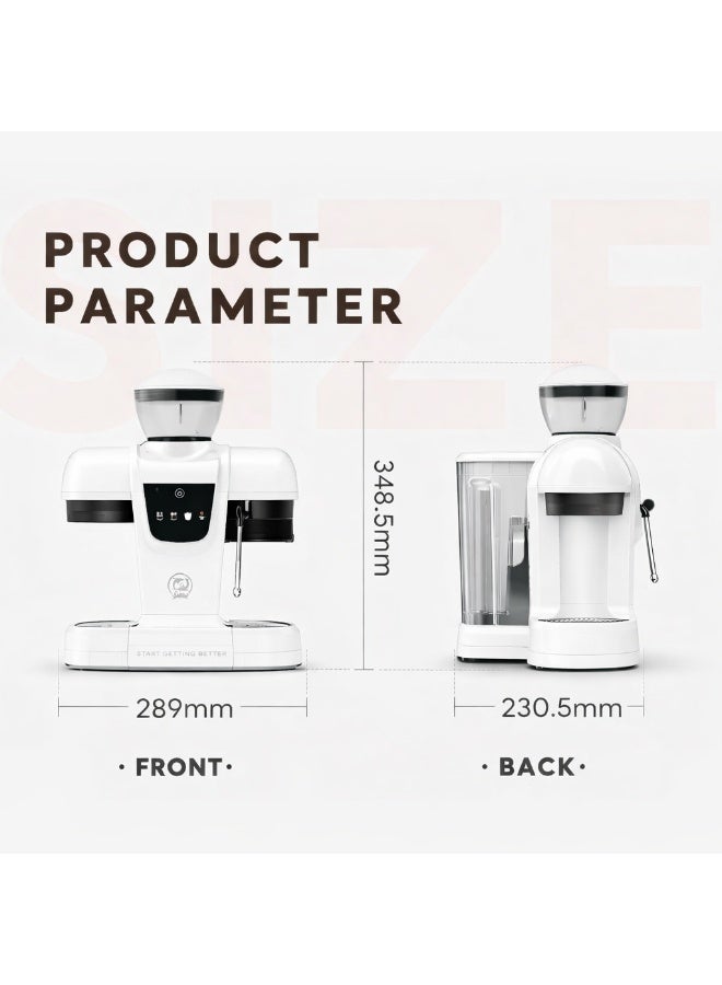 i cafilas Semi-Automatic Espresso Machine with Grinder – 19 Bar Pressure, Touch Control, Steam Wand, Stainless Steel Coffee Maker for Home & Office - Image 4